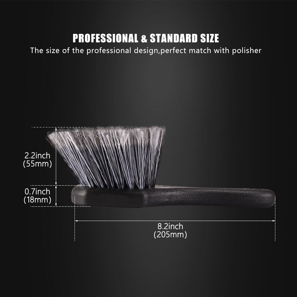 SPTA Car Beauty Hub Brush - Short Handle Tire & Rim Cleaning Tool with Hard Nylon Bristles
