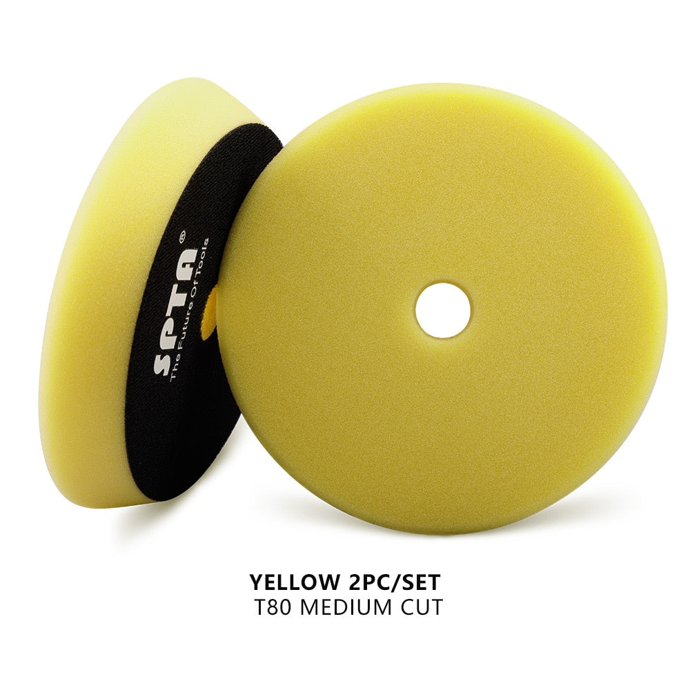 SPTA Car Buffing & Polishing Pads - 3", 5", & 6" Sizes with Hook & Loop - Scratch Removal and Waxing