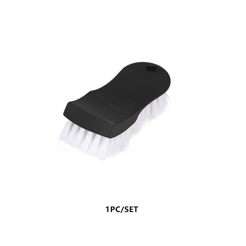 SPTA Car Beauty Hub Brush - Short Handle Tire & Rim Cleaning Tool with Hard Nylon Bristles