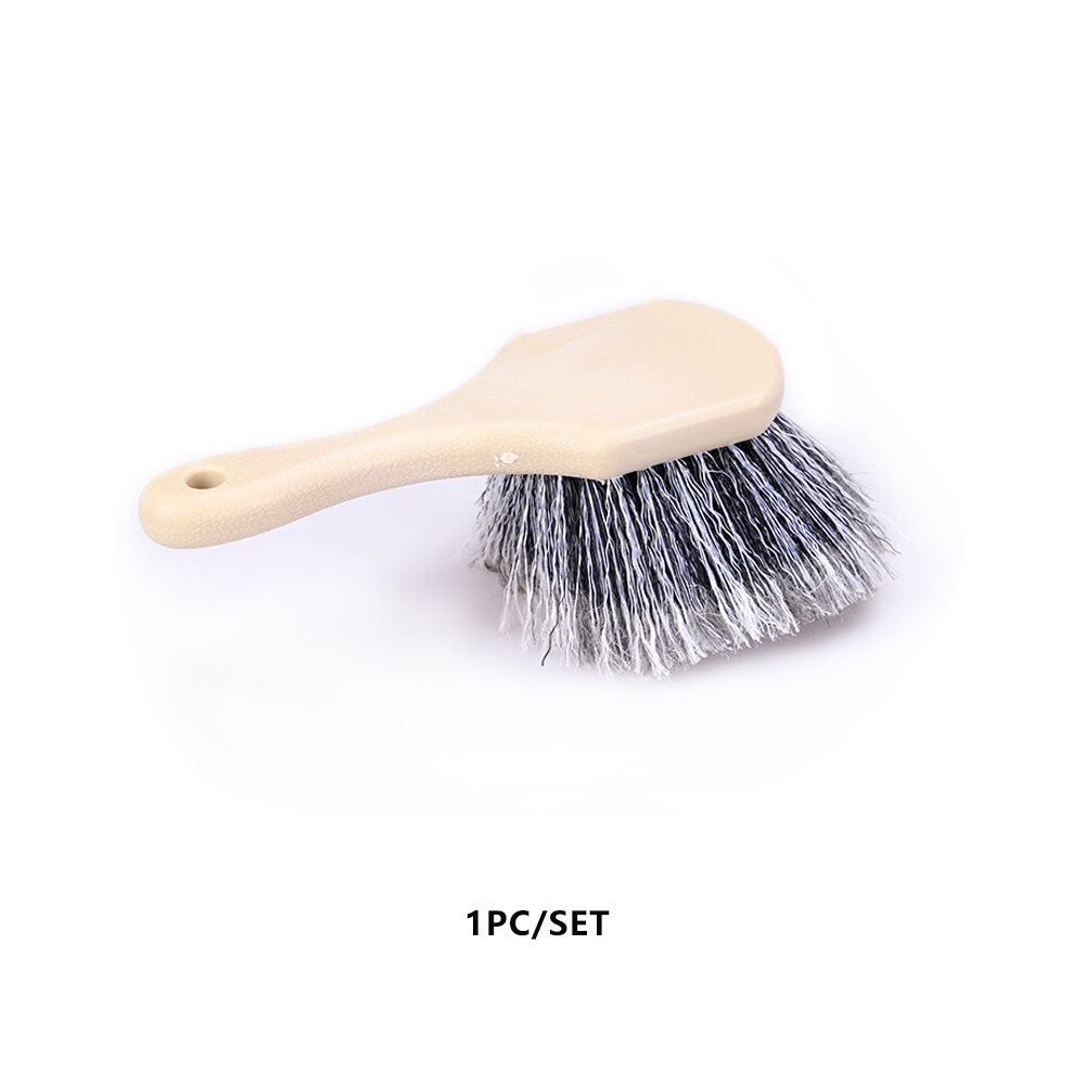 SPTA Car Beauty Hub Brush - Short Handle Tire & Rim Cleaning Tool with Hard Nylon Bristles