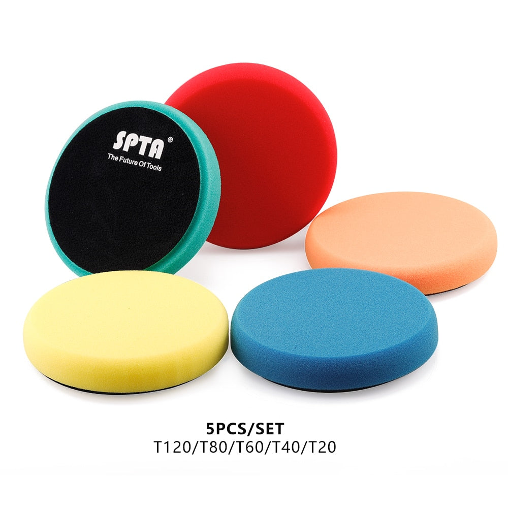 SPTA Car Sponge Buffing Polishing Pads - 3"/5"/6"/7" Flat Polish Pad for DA/RO/GA Car Buffer Polisher