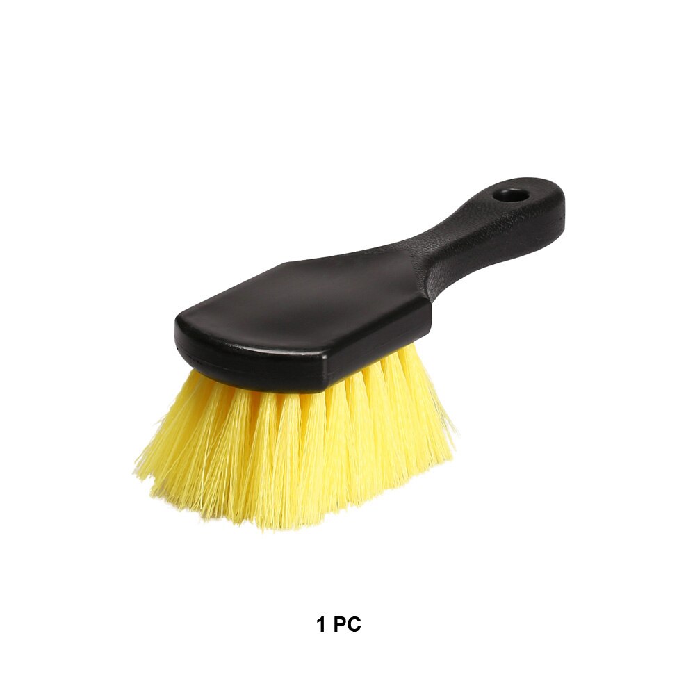 SPTA Car Beauty Hub Brush - Short Handle Tire & Rim Cleaning Tool with Hard Nylon Bristles
