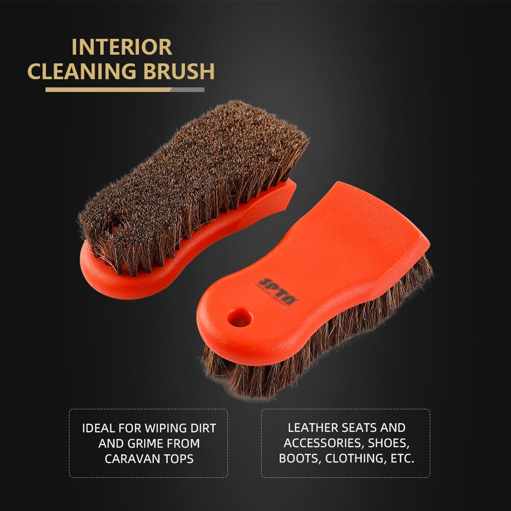 SPTA Car Interior Cleaning Brush - Horsehair Bristles for Gentle and Effective Upholstery Cleaning