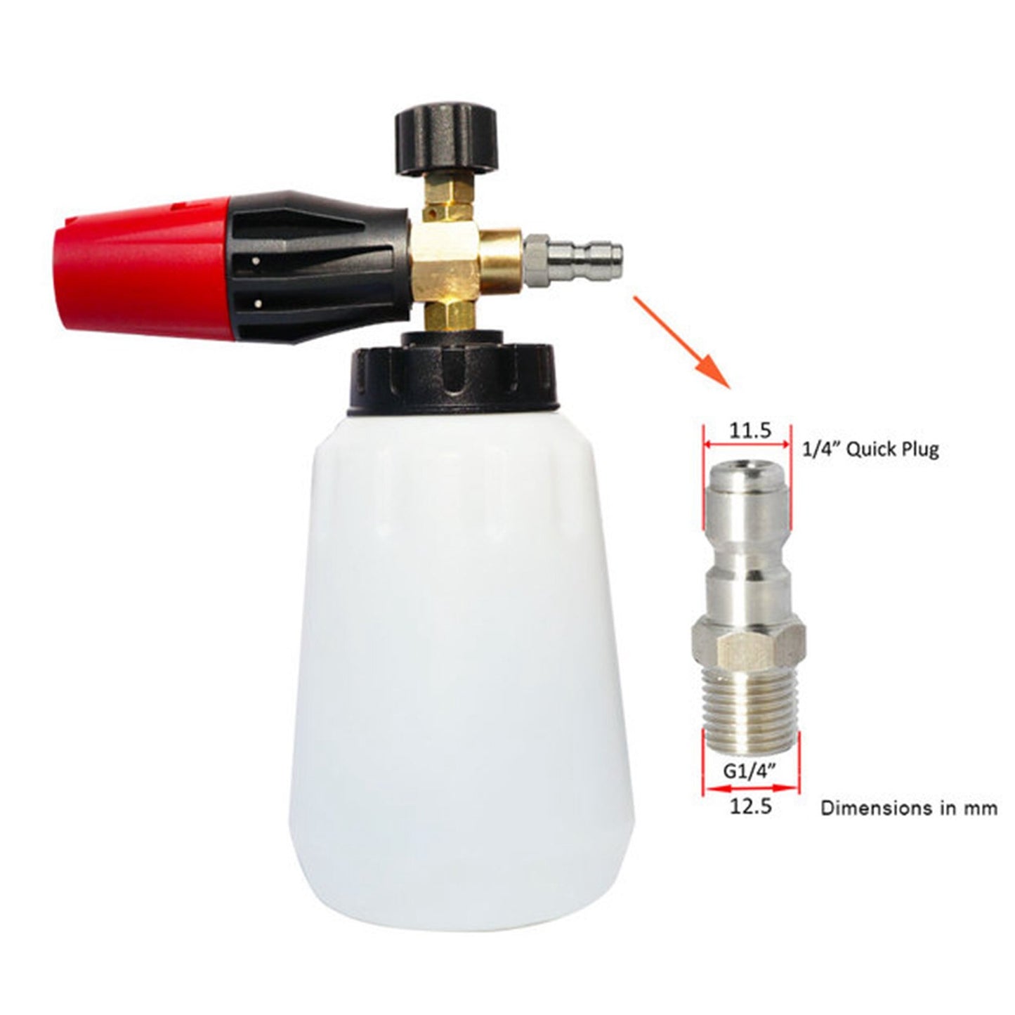 SPTA Pressure Washer Snow Foam Lance - Adjustable Foam Cannon for Superior Car Cleaning