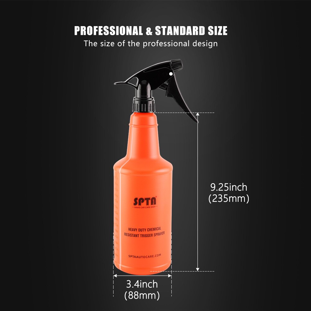 SPTA 750ml Sprayer - Acid & Alkali Resistant Atomizing Bottle with Adjustable Nozzle for Car Wash