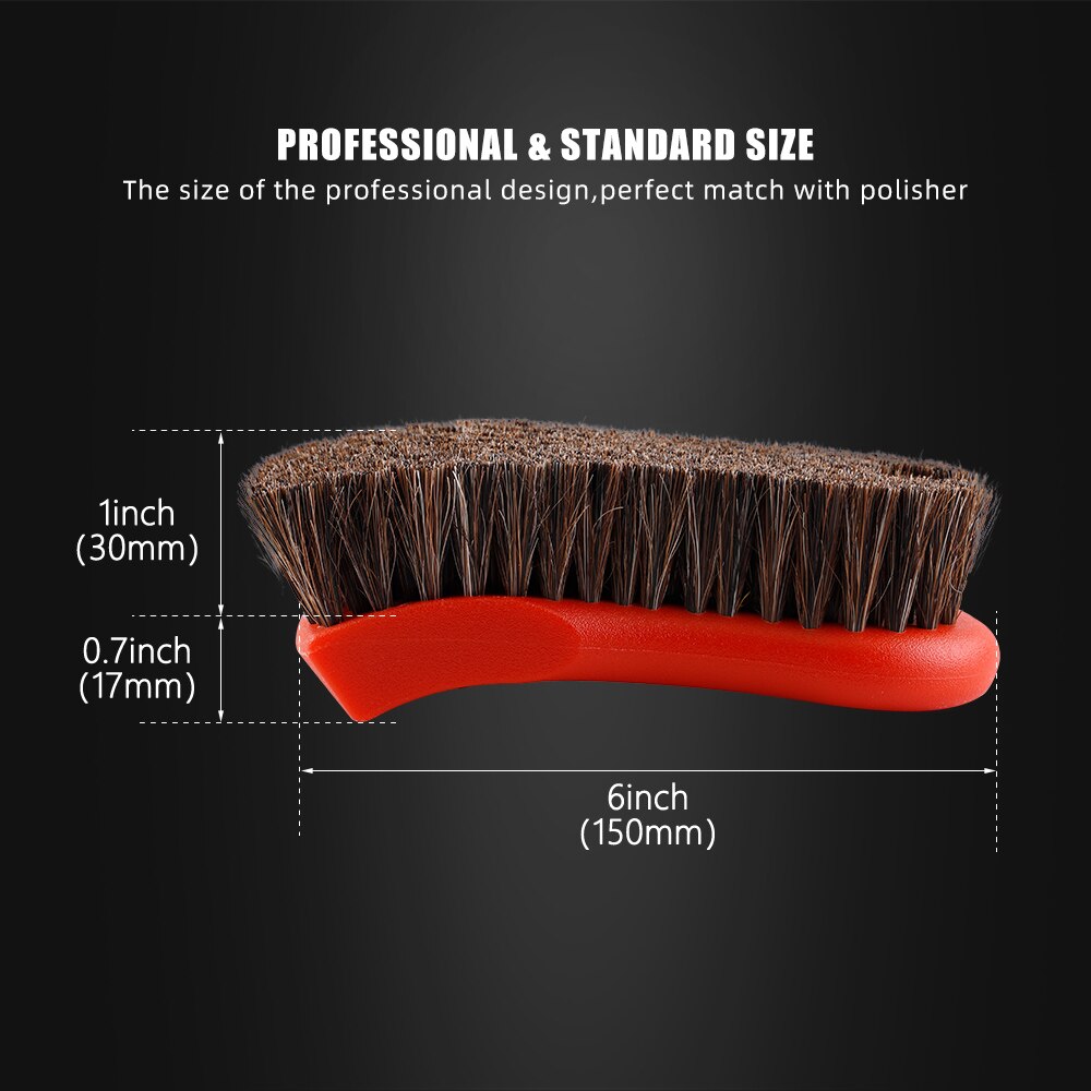 SPTA Car Interior Cleaning Brush - Horsehair Bristles for Gentle and Effective Upholstery Cleaning
