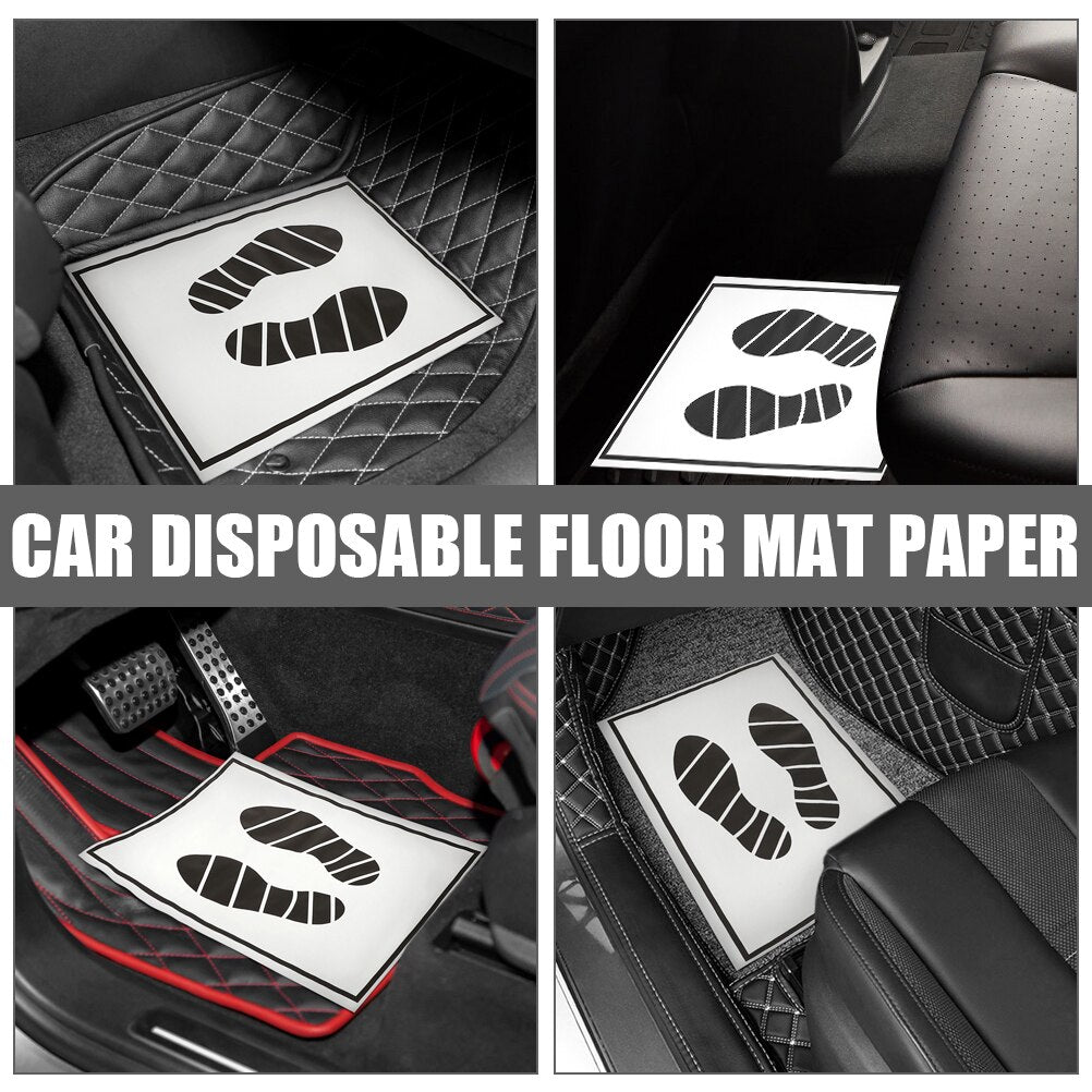 100 Pcs Disposable Auto Floor Protection Mat - Portable Paper Floor Mats for Car