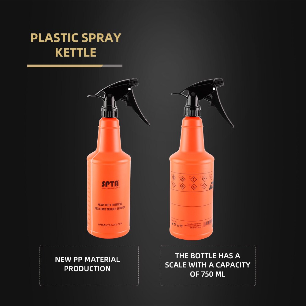 SPTA 750ml Sprayer - Acid & Alkali Resistant Atomizing Bottle with Adjustable Nozzle for Car Wash