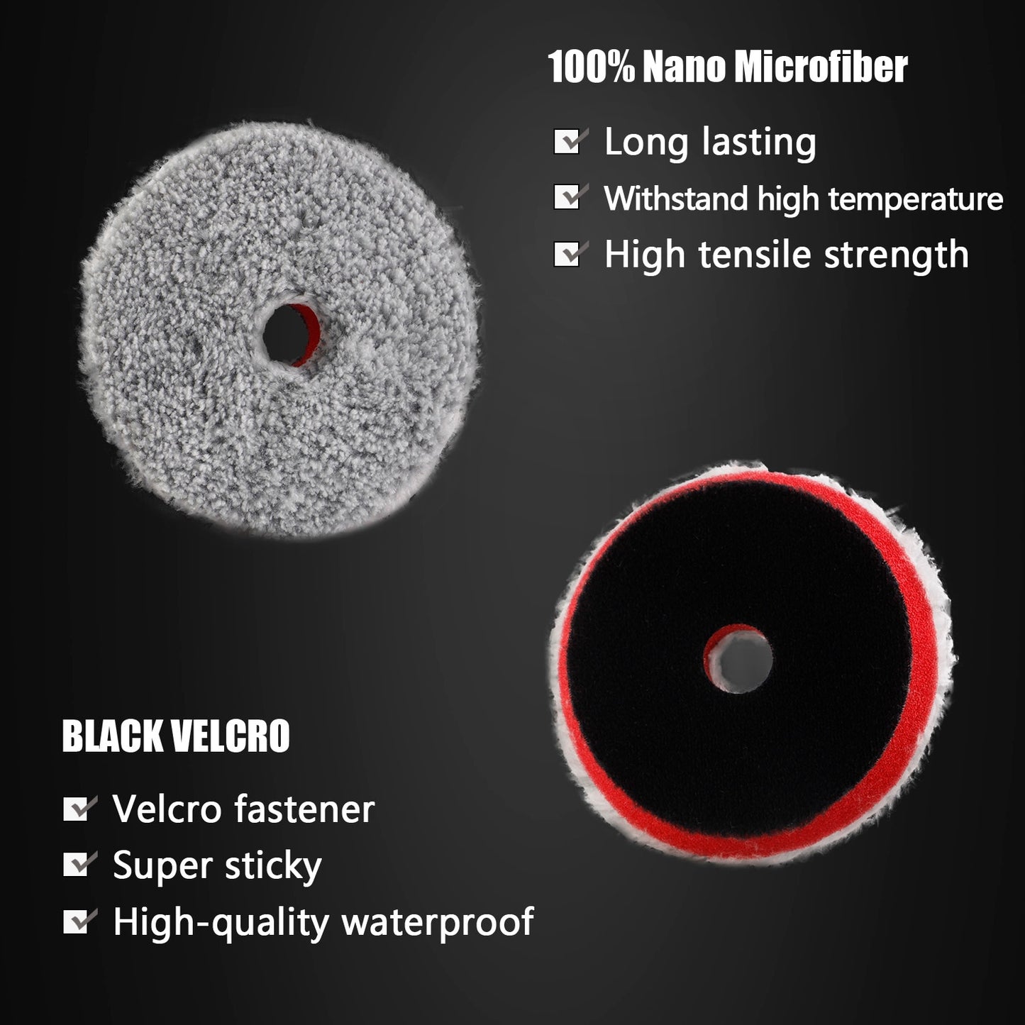 SPTA 9Pcs 3Inch Sponge Polishing Pad Kit - Foam Buffing Pad for Car Wax and Polish, RO/DA Polisher Compatible