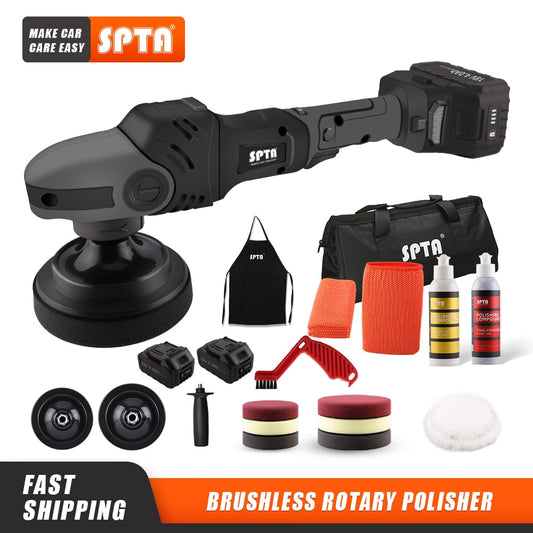 Cordless Rotation Polisher - 125mm Dual Battery Polishing Machine for Buffing & Waxing
