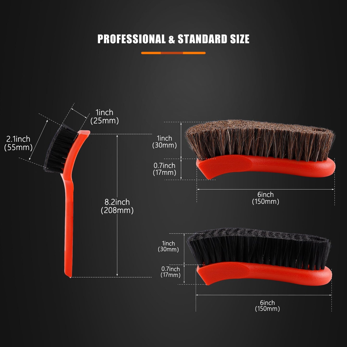 SPTA 3-Piece Car Detailing Brush Kit - Interior, Tire, Rim, and Wheel Hub Cleaning Brushes