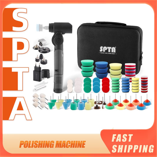 SPTA Cordless Mini Car Polisher - Portable Handheld Rechargeable Power Tool for Auto Detailing
