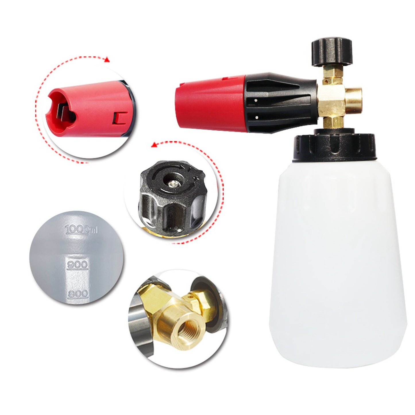 SPTA Pressure Washer Snow Foam Lance - Adjustable Foam Cannon for Superior Car Cleaning