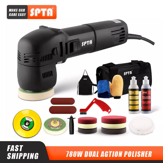 SPTA 3 Inch Dual Action Buffer Polishing Machine - Powerful Variable Speed Electric Polisher for Car Detailing