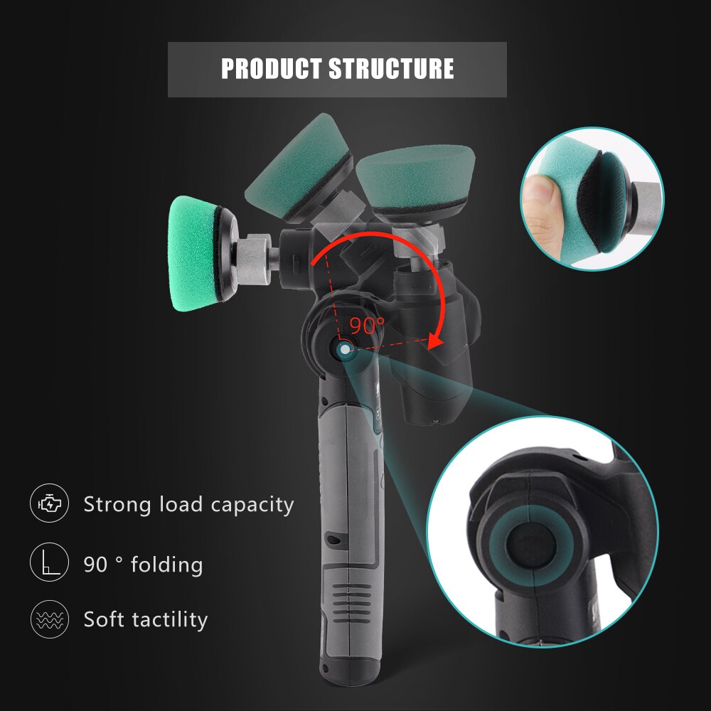 SPTA Cordless Mini Car Polisher - Portable Handheld Rechargeable Power Tool for Auto Detailing