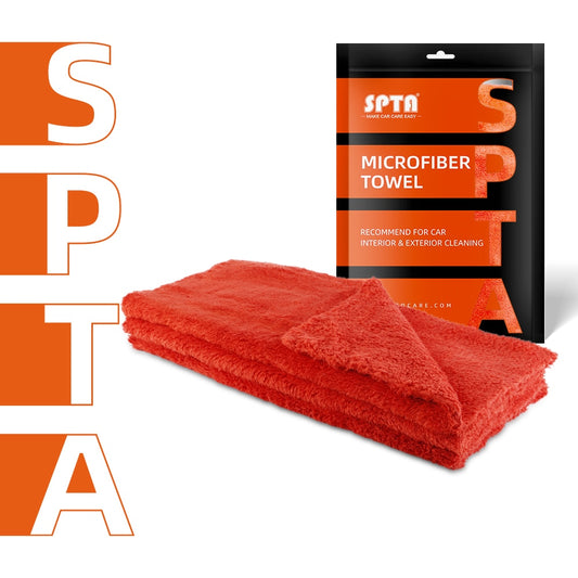 SPTA GSM500 Double-Sided Coral Towel - Extra Soft Car Wash Microfiber Towel for Interior Cleaning