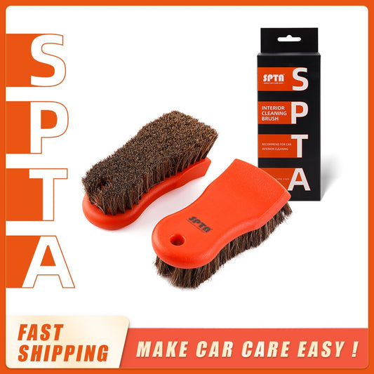 SPTA Car Interior Cleaning Brush - Horsehair Bristles for Gentle and Effective Upholstery Cleaning
