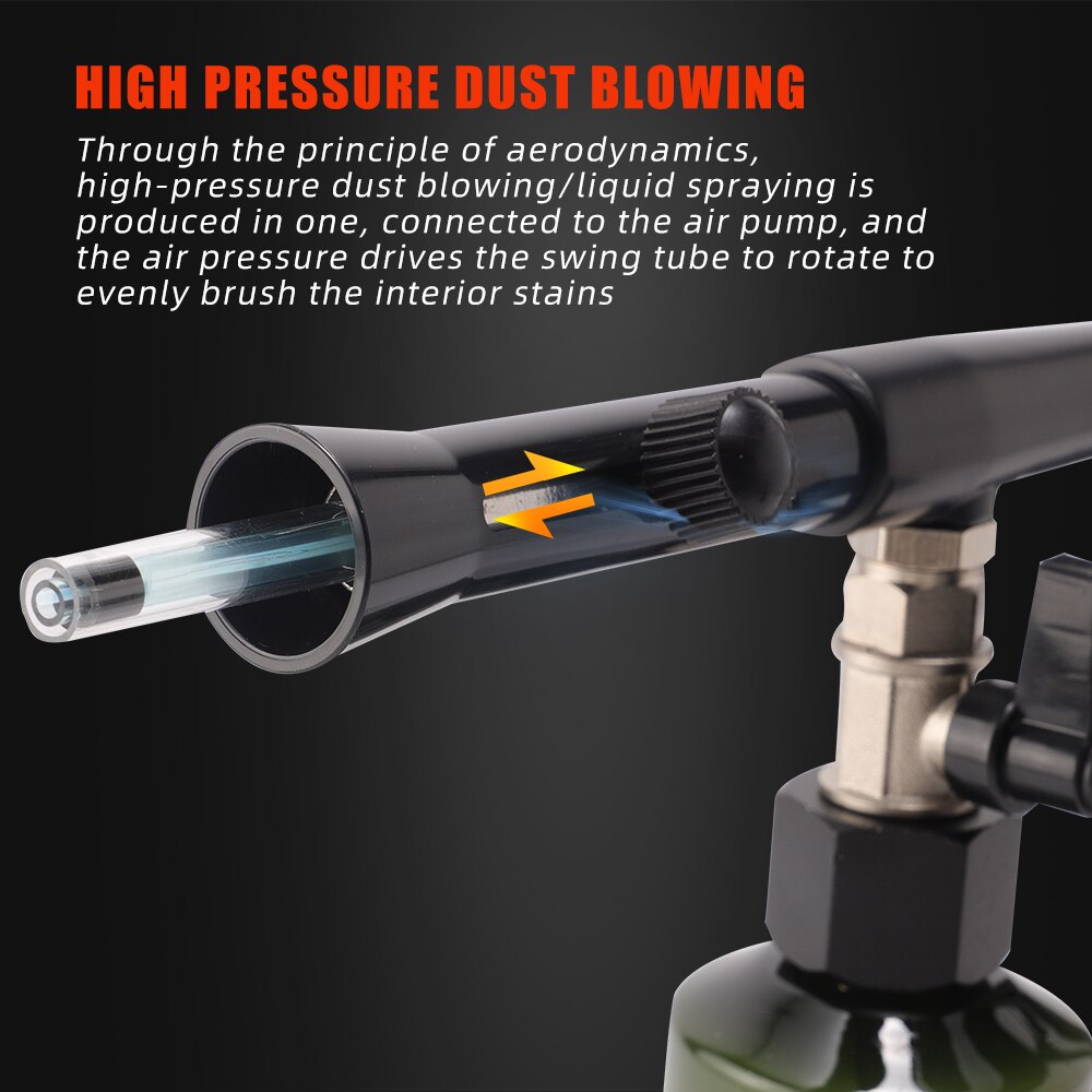 SudsAutoSalon High-Power Air Blow Gun - Adjustable High-Pressure Nozzle for Auto Interior Cleaning